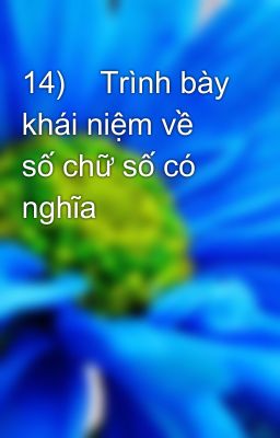 14)    Trình bày khái niệm về số chữ số có nghĩa