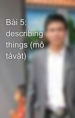 Bài 5: describing things (mô tảvật)