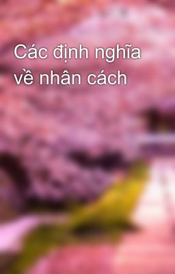 Các định nghĩa về nhân cách