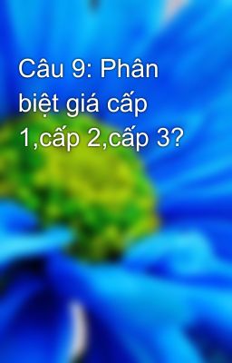 Câu 9: Phân biệt giá cấp 1,cấp 2,cấp 3?