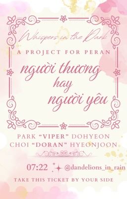 𝐖𝐈𝐓𝐃 ⟡ 07:22  ˙♩. người thương hay người yêu.